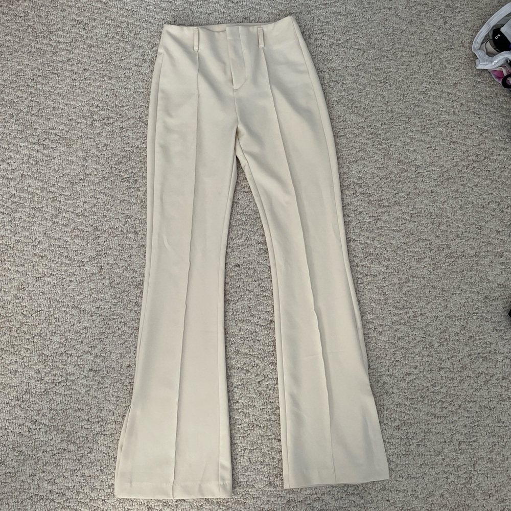 Cream flare pant
